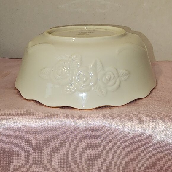 Lexox Vintage Rosebud Porcelain Bowls  Hand Painted 24K Gold  Mint Condition - Picture 9 of 12